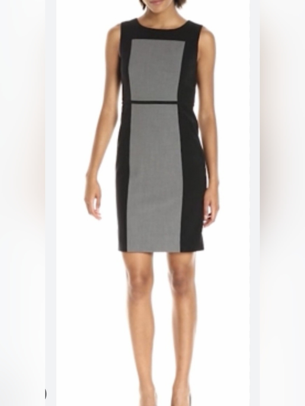 Nine West Classic Black and Gray Sheath Dress Size 16